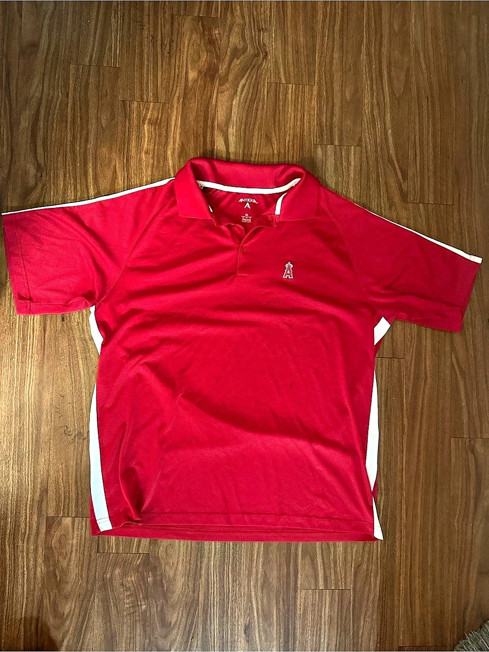 Angles Antigua Men's Polo Red & White Size XL